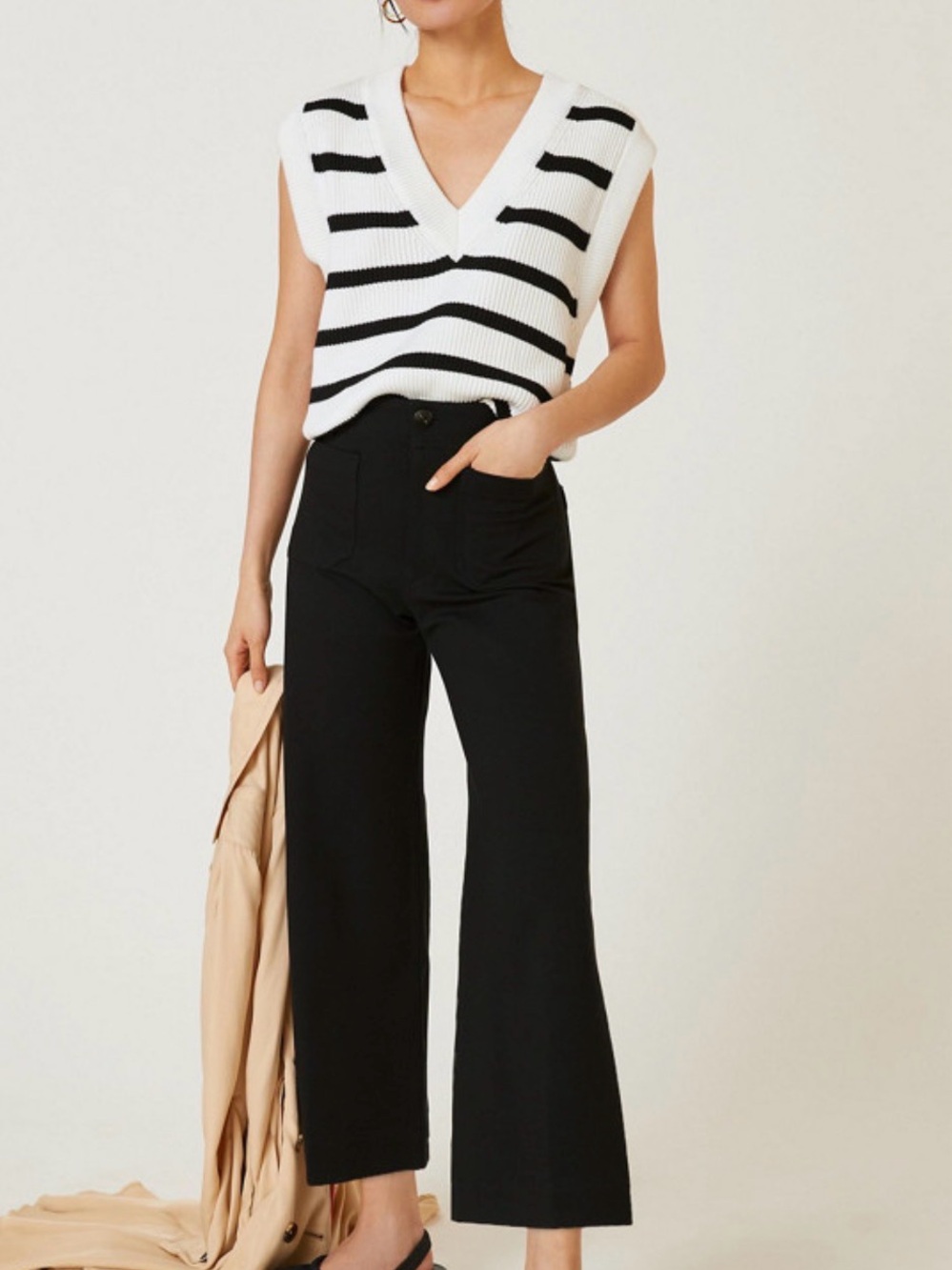 New Anthropologie Maeve Colette Black Ponte Wide Leg Pants